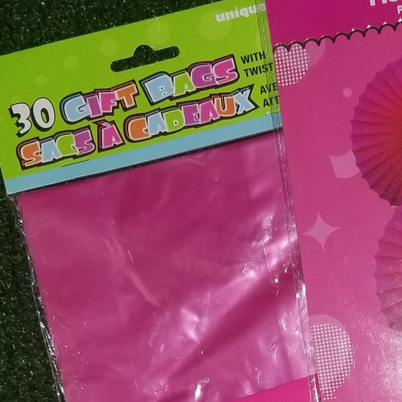 Pink Party Decorations - Birthday Balloons, Favor Bags, Streamers, Banner, Fans - Picture 5 of 6